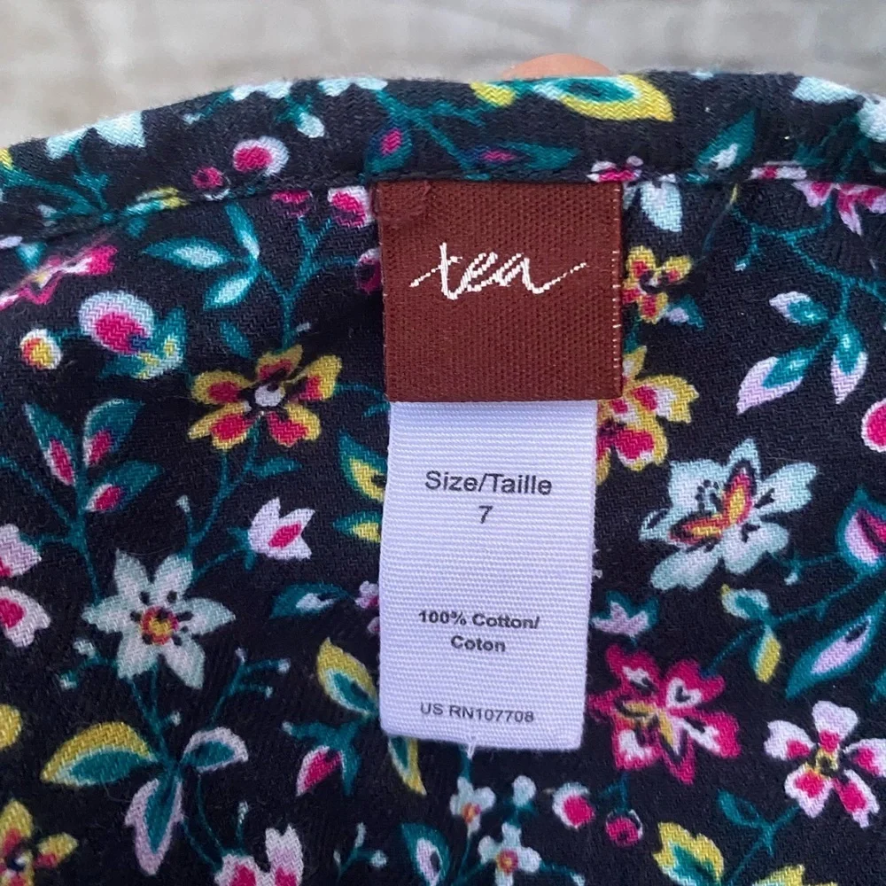 Girls Tea Collection floral ruffle cap sleeve